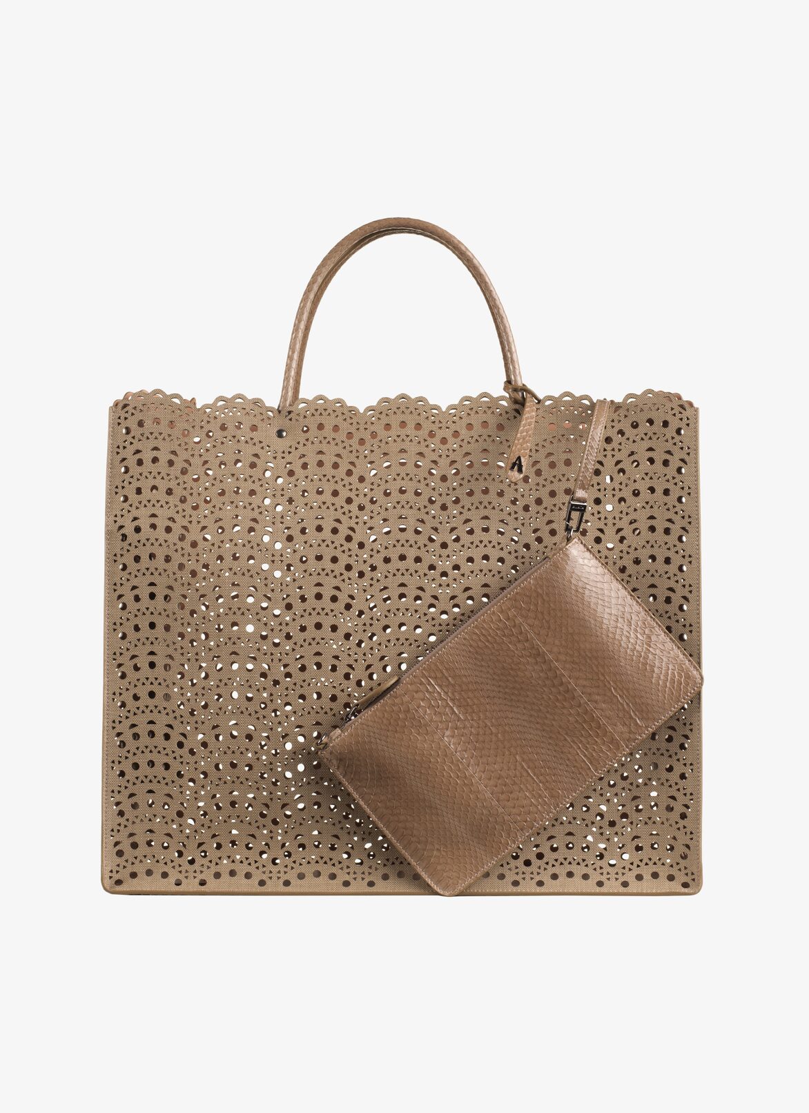LARGE BAG PAILLE+ELAP MIN VIENN VAG TERRE D'OMBRE ALAÏA UMBRABRAUN LARGE BAG PAILLE+ELAP MIN VIENN VAG TERRE D'OMBRE